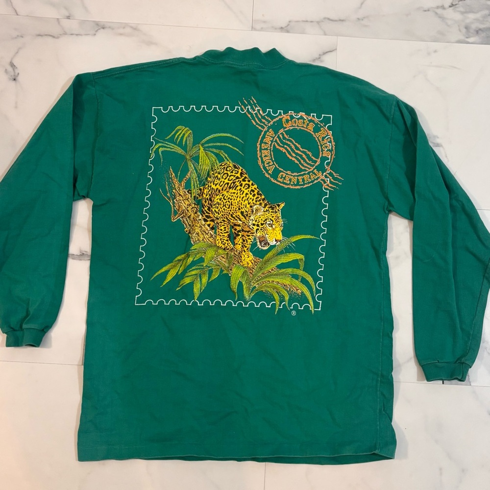 🌴Costa Rica🌴 Jaguar Green Long Sleeve Shirt